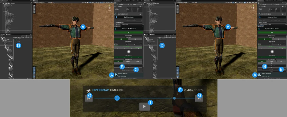 Direct Painting on Live Skinned Mesh Renderers during Animation