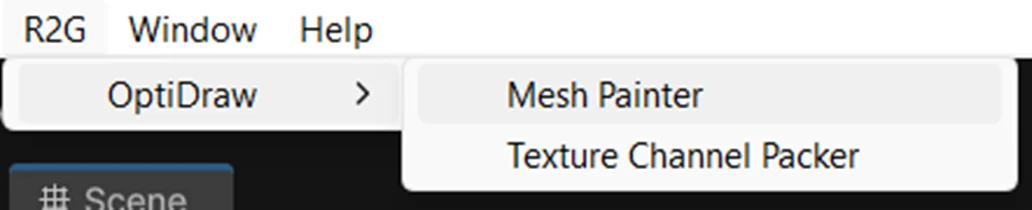 Window → OptiDraw Top Navigation Bar Menu