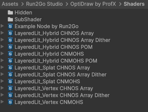 OptiDraw Template Shader Material Inspector with Multi-Layer Texture Slots